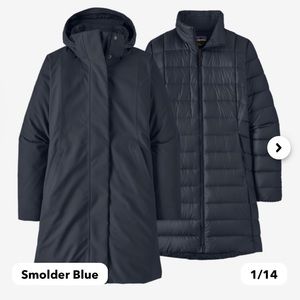 Patagonia Tres 3-in-1 Parka Winter Coat Large Blue